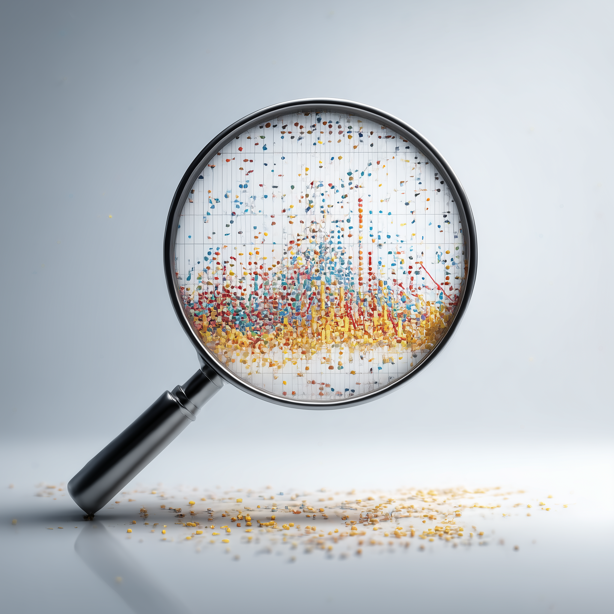 shallow_Data_Stories Magnifying Glass looking at details of data and leaving most on the ground